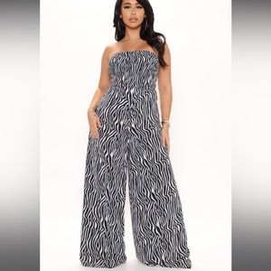 NWT Zebra Print Jumpsuit